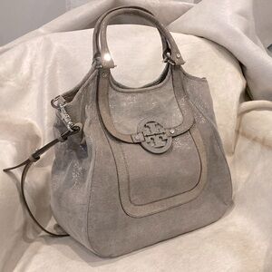 Tory Burch metallic embossed tote!